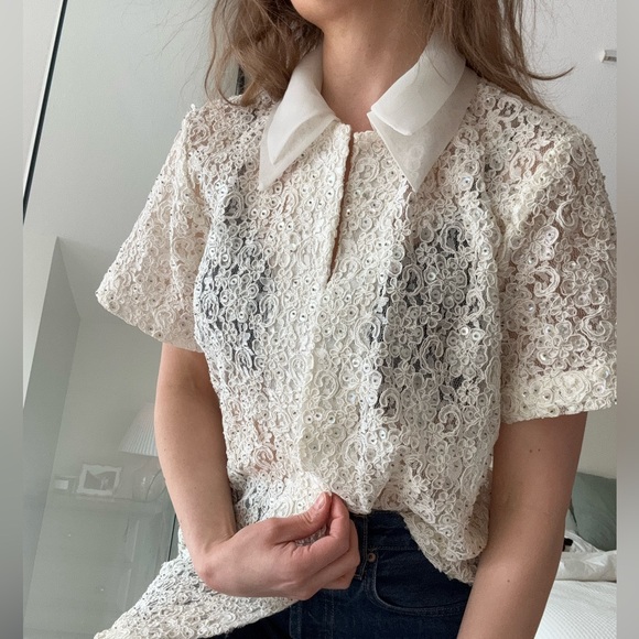 Tops - Vintage lace and beaded top